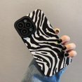 thumbnail image 2 of Zebra Print Black and White Soft Phone Case Compatible with iPhone Case (Black,iPhone 14), 2 of 5