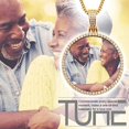 thumbnail image 2 of PersonalisedCustom Picture Necklace Personalized Photo Necklace For Men Circle Memorial Picture Pendant 18K Gold Plated Customized Engraved Photo Rip Chain Medallion, 2 of 14