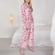 thumbnail image 3 of Balery Pink bows Conjunto de Pijama con Estampado para Mujer, Conjunto de Dos Piezas con Manga Larga, Ropa de Dormir Suave con Bolsillos, Pijamas Cómodos-Medium, 3 of 7