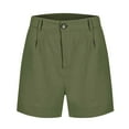 thumbnail image 5 of vigerkar Women Linen Shorts Summer Casual Chino Shorts High Waisted Bermuda Shorts Dressy Wide Leg Shorts with Pockets AG, XL, 5 of 5