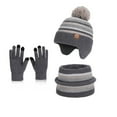 thumbnail image 2 of Gamivast Winter Hat Gloves Scarf Set for Girls And Boys Cute Beanies Hats with Pom Gaiter Mittens Neck Knit Set with Thick Warm Fleece Lined Christmas Gifts Winter Accessories for Kids, 2 of 5