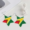 thumbnail image 5 of Leather Earrings Guyana Flag Decorative Star Faux Leather Earring Lightweight Dangle Drop Earrings For Women, 5 of 6