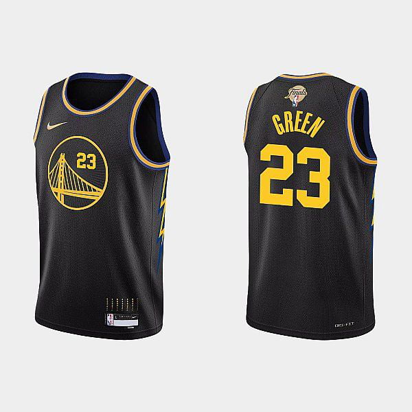 Golden State Warriors Icon Black Gold Jersey - All Stitched