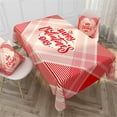 thumbnail image 2 of Valentines Day Red Plaid Tablecloth Waterproof Cotton Linen Tablecloth for Dining At Home Kitchen Table Decor Holiday Party Christmas Thanksgiving for Family Gatherings Party Supplies, 2 of 3