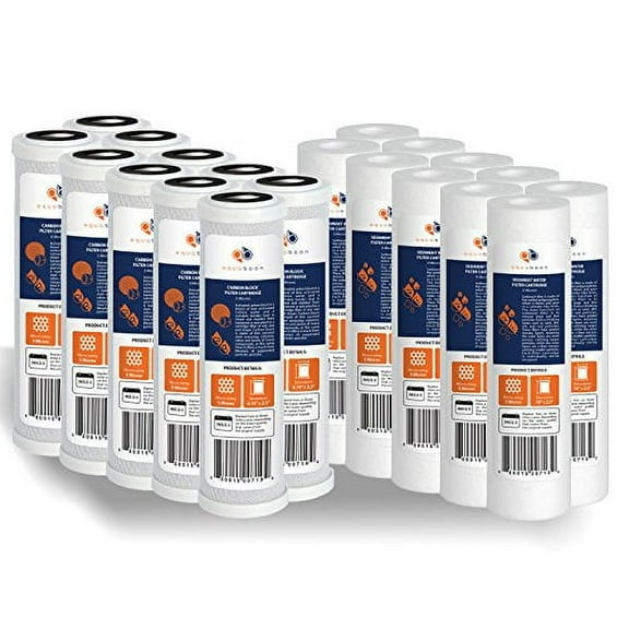 Aquaboon Water Filter Set of 20 SedimentCarbon 5 Micron Water Filter Catridges