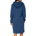 thumbnail image 3 of Outfmvch Hoodies Womens Hoodies Womens Autumn And Winter Loose Solid Long Hooded Dress With Pocket Zip Up Hoodie Women Navy S, 3 of 5