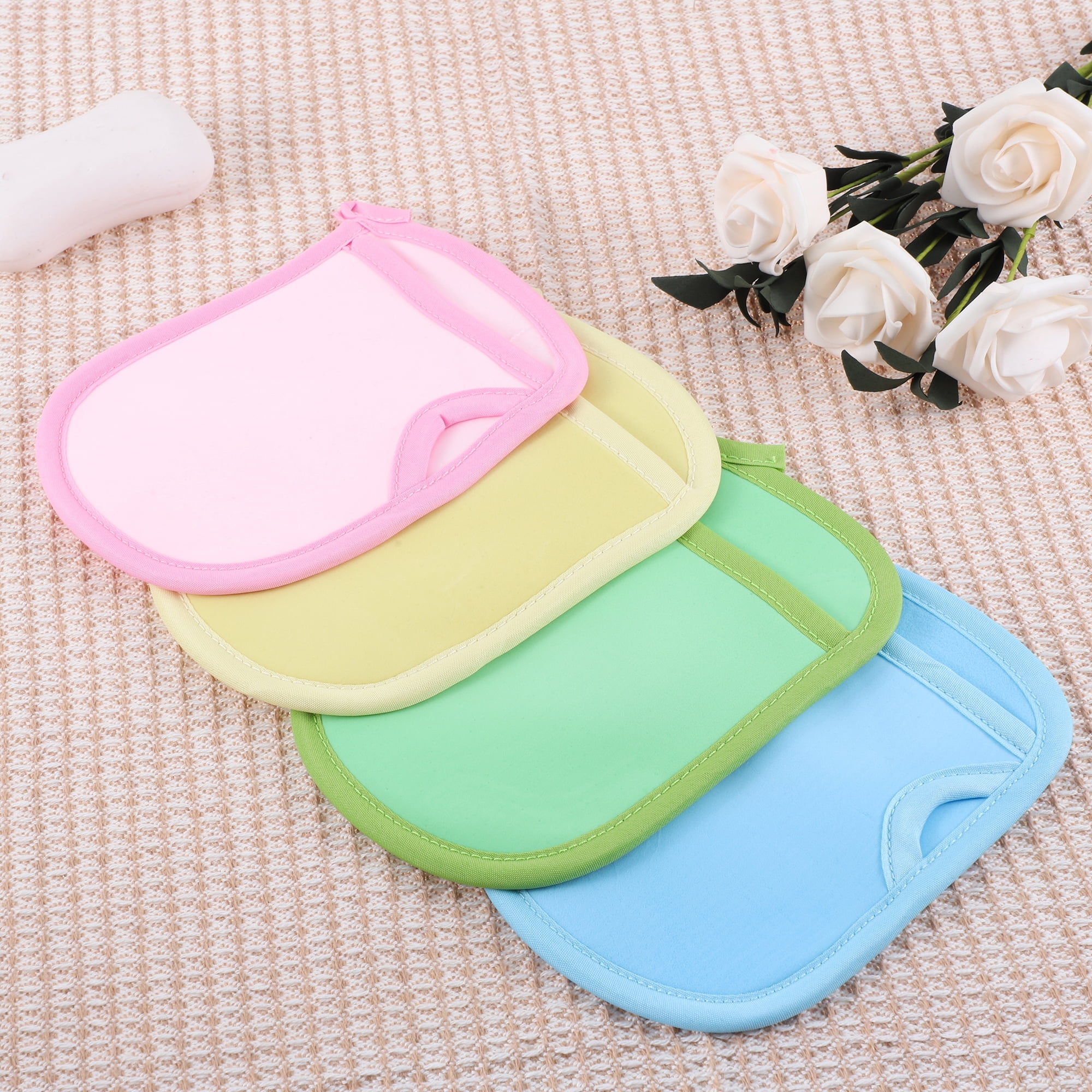 Unique Bargains Shower Gloves Body Scrubber for Bathroom 7.08"x5.11" 1 Pc Green