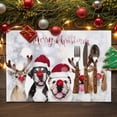 thumbnail image 2 of Christmas Placemats Set of 4, Christmas Dogs Place Mats Puppy Snowflake Placemat Table Decoration for Kitchen Table Dinner Xmas Holiday Party Home Decor Indoor Outdoor 13x19 Inch, 2 of 9