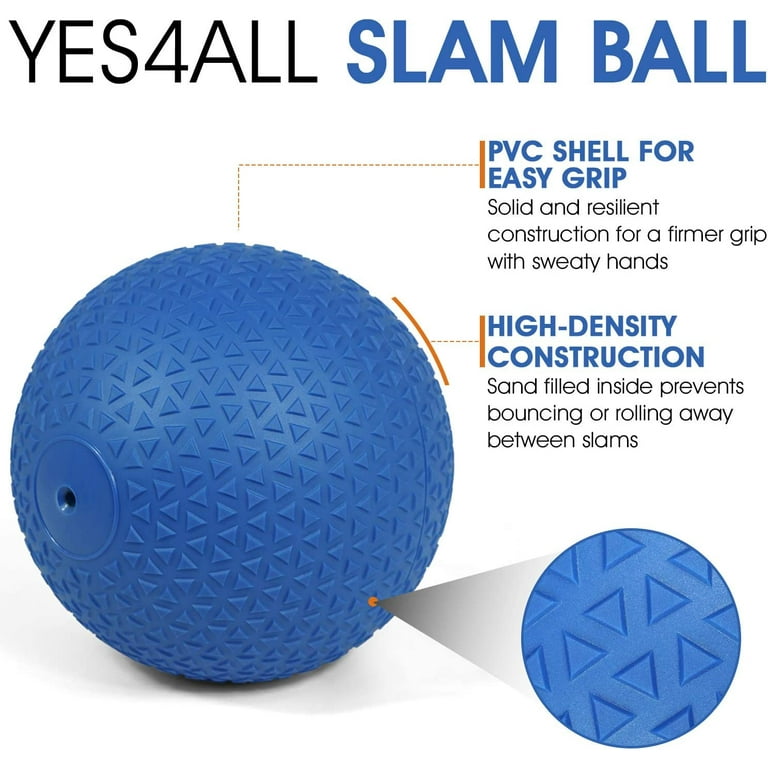 Yes4All Slam Ball with Textured Surface & Durable Rubber