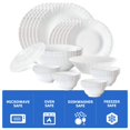 thumbnail image 3 of Juego De Vajilla Borosil Gourmet Para 6, 35 Piezas, Juegos De Platos Y Tazones Blancos, Resistente A Astillas, Vidrio Opalino Templado, Resistente A Las Manchas, Apto Para Lavavajillas Y Microondas, P, 3 of 5