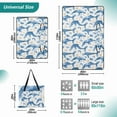 thumbnail image 2 of Extra Large Picnic Beach Blanket Waterproof Sand Proof Portable Outdoor Mat Blue Whales Seashells Stars 60x80, 2 of 9