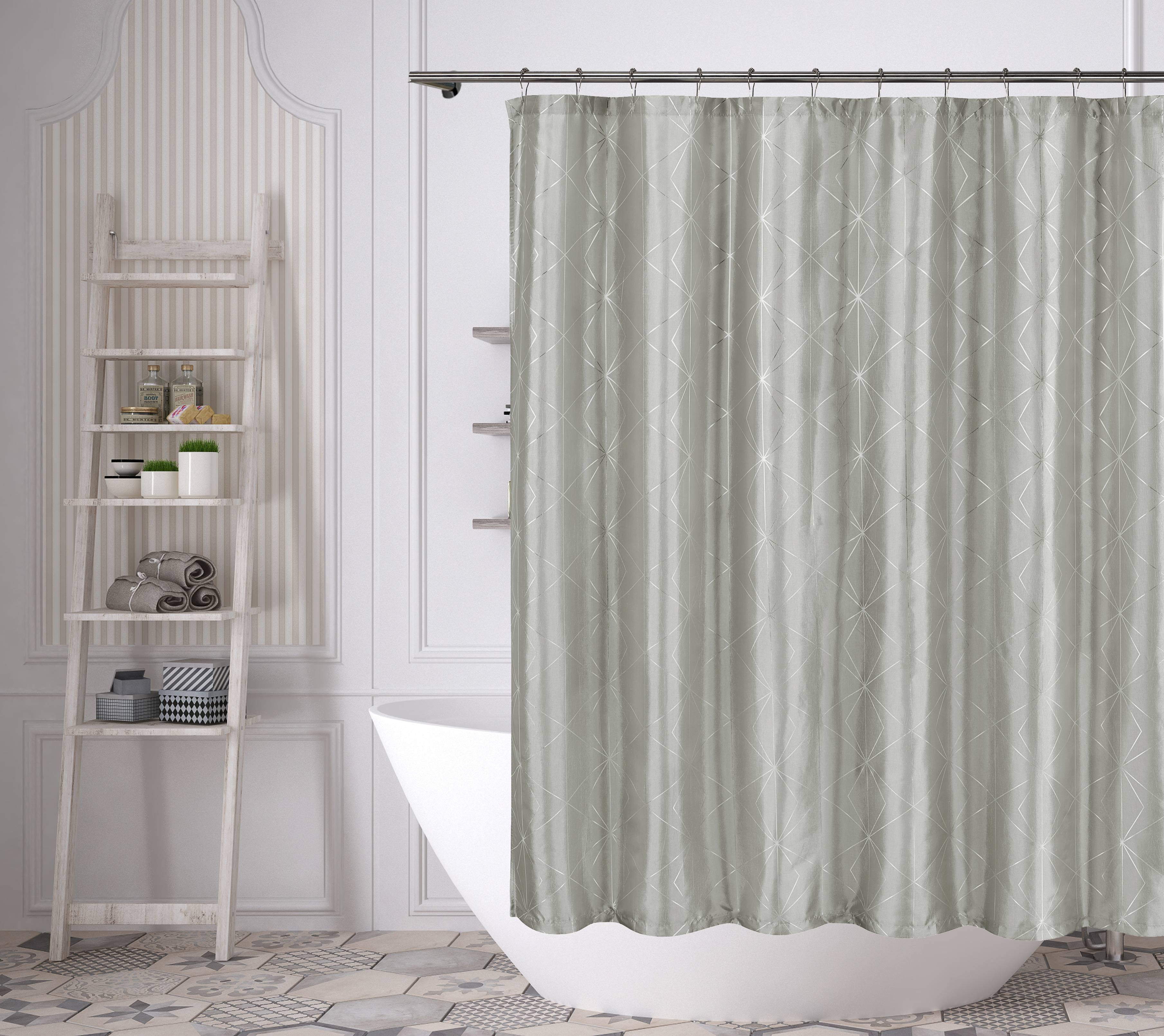 DIAMANTE GLITTER SHOWER CURTAIN WITH HOOKS MACHINE WASHABLE WATERPROOF LONG DROP DIAMANTE GLITTER SHOWER CURTAIN WITH HOOKS MACHINE WASHABLE WATERPROOF LONG DROP