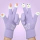 thumbnail image 1 of Guantes de invierno para mujer con pantalla táctil | Diseño de dedos abiertos para usar con smartphones | Tejido de lana gruesa y cálida | Bonitos guantes con dedos separados para estudiantes y, 1 of 1