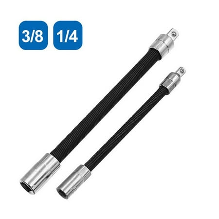 

BCLONG 2pcs 1/4 3/8 Drive Socket Flexible Shaft Extension Rod Adapter Ratchet Wrench