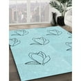 thumbnail image 2 of Ahgly Company Indoor Rectangle Patterned Blue Diamond Blue Area Rugs, 2' x 5', 2 of 6