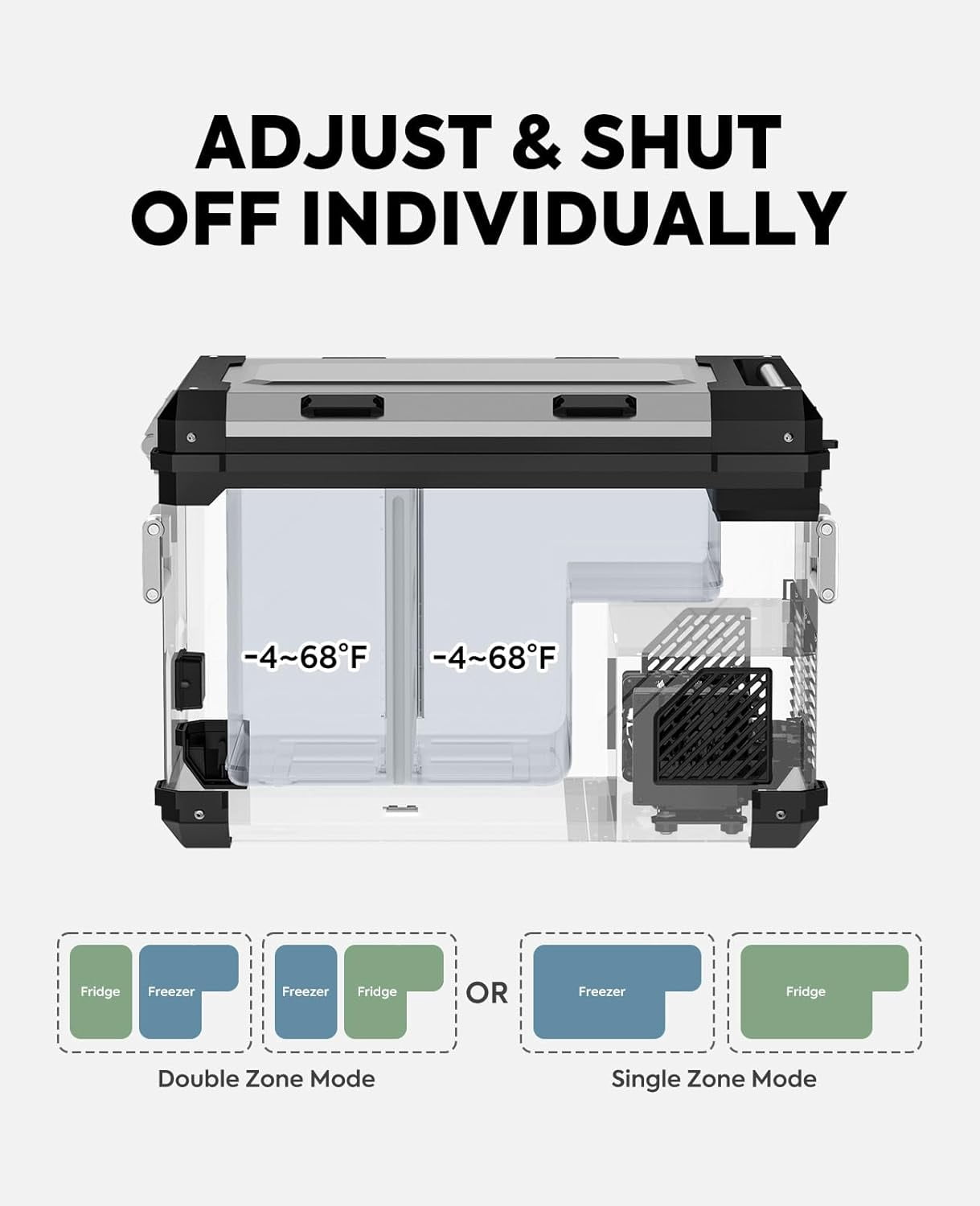 ICECO APL55 Dual Zone Portable Refrigerator Bluetooth Controlled, 55 Liter 12v cooler with SECOP Compressor