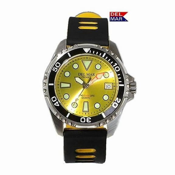 Del Mar Watches 50456 500 Meter Premier Pro Dive Watch 6 - Yellow Dial