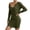 Army Green long sleeve tops for women, variant on Women's Ribbed Knit 2 Piece Outfit Crop Cardigan Matching Spaghetti Straps Sleeveless Bodycon Mini Dress