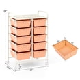 thumbnail image 3 of Costway 10-Drawer Storage Cart Utility Rolling Trolley Kitchen Organizer Skin Pink, 3 of 9