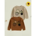 thumbnail image 3 of Baby Toddler Girls Boys Autumn Knit Sweater 0 3 6 9 12 18 24 Months 2T 3T Long Sleeve O Neck Truck Embroidery Pullover Knitwear, 3 of 9