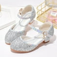 thumbnail image 7 of Sopiago Girls Dress Shoes Glitter Sequins Low Heels Pumps Princess Party Dance Shoes Rhinestone Sandals Girls Silver,2.5 (Little Kid/Big Kid), 7 of 7
