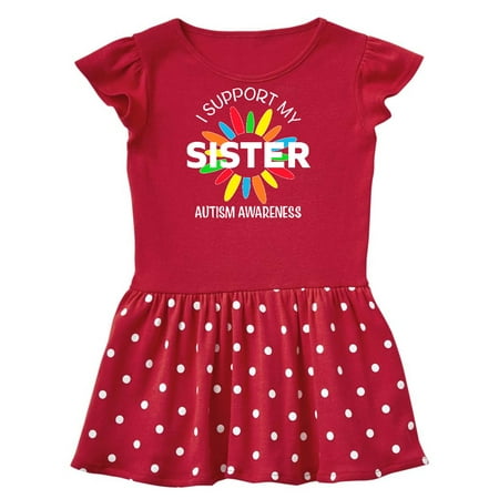 

Inktastic I Support My Sister Autism Awareness Gift Toddler Girl Dress