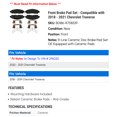 thumbnail image 2 of Front Brake Pad Set - Compatible with 2018 - 2021 Chevy Traverse 2019 2020, 2 of 2