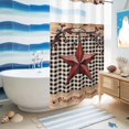 thumbnail image 5 of No Hook Shower Curtain, Texas Star Farmhouse Shower Curtains for Bathroom with See Through Top Window, Rustic Black Plaid Berry Wooden Waterproof & Washable Bath Curtain Stand Up Stall 36"x72", 5 of 9