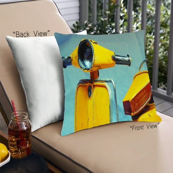 Ahgly Company Color Focus Yellow Outdoor Throw Pillow, 18 inch by 18 inch
