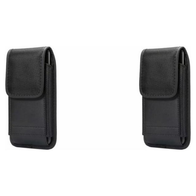 Sidaley Conveniente bolsa para teléfono inteligente con cinturón con clip para regalos manos libres, riñonera con clip para teléfono, negro 5.5-6.3 pulgadas 2Conjunto