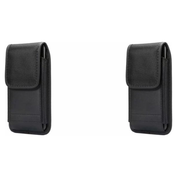Bolsa segura y elegante Inteprter para teléfono inteligente con clip para cinturón negro 5.5-6.3 pulgadas 2Conjunto
