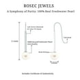 thumbnail image 4 of Rosec Jewels Freshwater Pearl Dangle Earrings for Women - 8 mm Pearl Drop Earrings - AAA Quality, 14K White Gold, 4 of 8