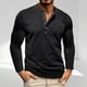 thumbnail image 1 of pstuiky Camisas para hombre de manga larga, Blusas casuales de manga larga con cuello redondo, botones, cuadros, bolsillos y bloques de color para hombre camisetas de hombre xl, 1 of 8