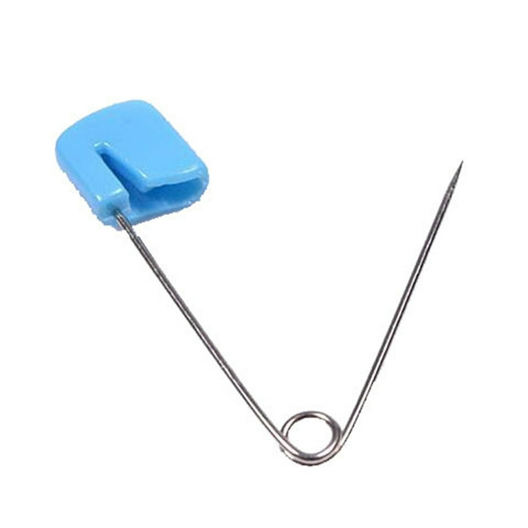 Multi-Purpose Baby Safety Pins Fabric Diapers Garment Repair Child Proof Safety Pin Plastic Head Random Color, Size: 4*1cm, Blue