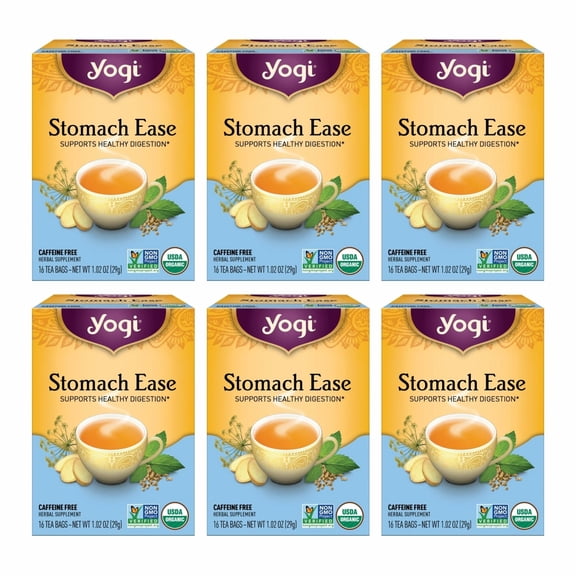 Yogi Stomach Ease Tea (6 pk, 16 ea) - Organic Herbal Tea - Caffeine-Free