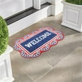 thumbnail image 6 of Eqslft Patriotic Red White Blue Welcome Doormat, Scalloped Star Border Design, Non- Floor Mat for Front Door Entryway, Indoor Outdoor Decorative Rug, 6 of 10