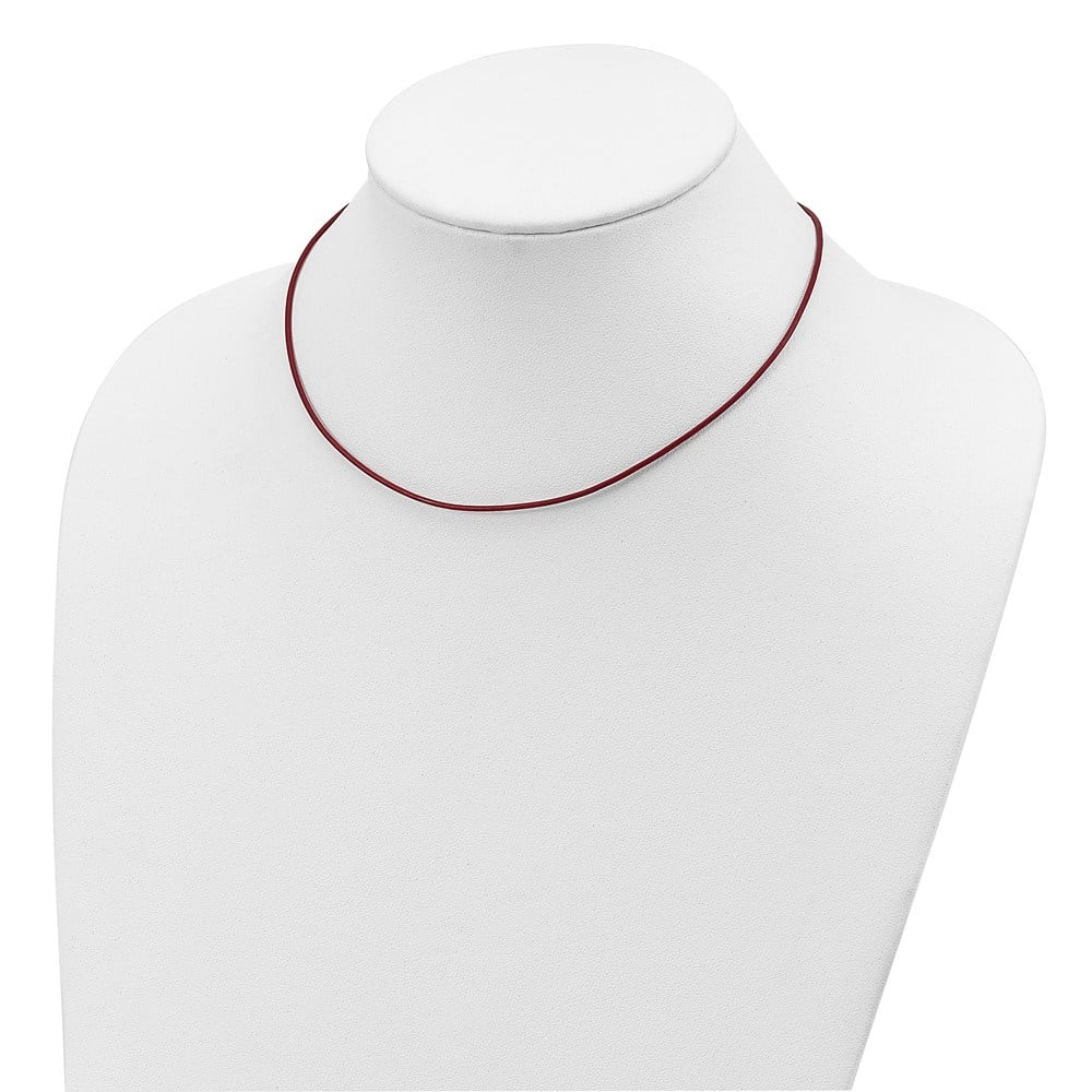 Auriga Fine Jewelry 925 Sterling Silver 1.5mm Poppy Leather Cord Necklace 16inch Necklace for Women