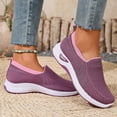 thumbnail image 5 of Domuza Womens Orthopedic Shoes Wide Width Dressy Comfortable Walking Shoes Woven Soft Breathable Running Sneakers Casual Lightweight Outdoor Footwear Ladies Slip On Sneaker Purple 8（EU-40）, 5 of 6