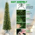 thumbnail image 6 of Bringstar 7FT Pre-Lit Pencil Christmas Tree,Artificial Trees Green, 200 LED Warm White Lights, 6 of 13