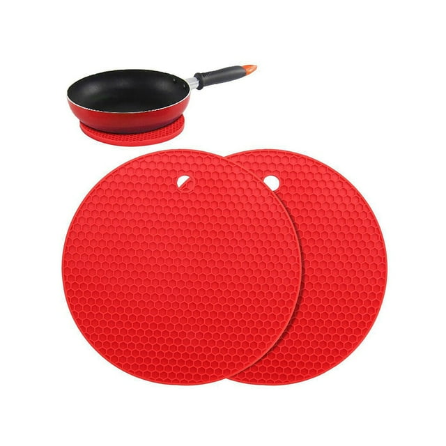facefd 2pcs Silicone Pot Holders Door Mat Rubber Rubber Mats Car Mat Door Mat Heat Multipurpose Round Pot Holders Trivets Jar Openers & Spoon Rests