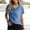 Blue, variant on Aloohaidyvio Tops for Women,Womens Summer Top Plain Casual Loose Short-Sleeved Top V-Neck Shirt