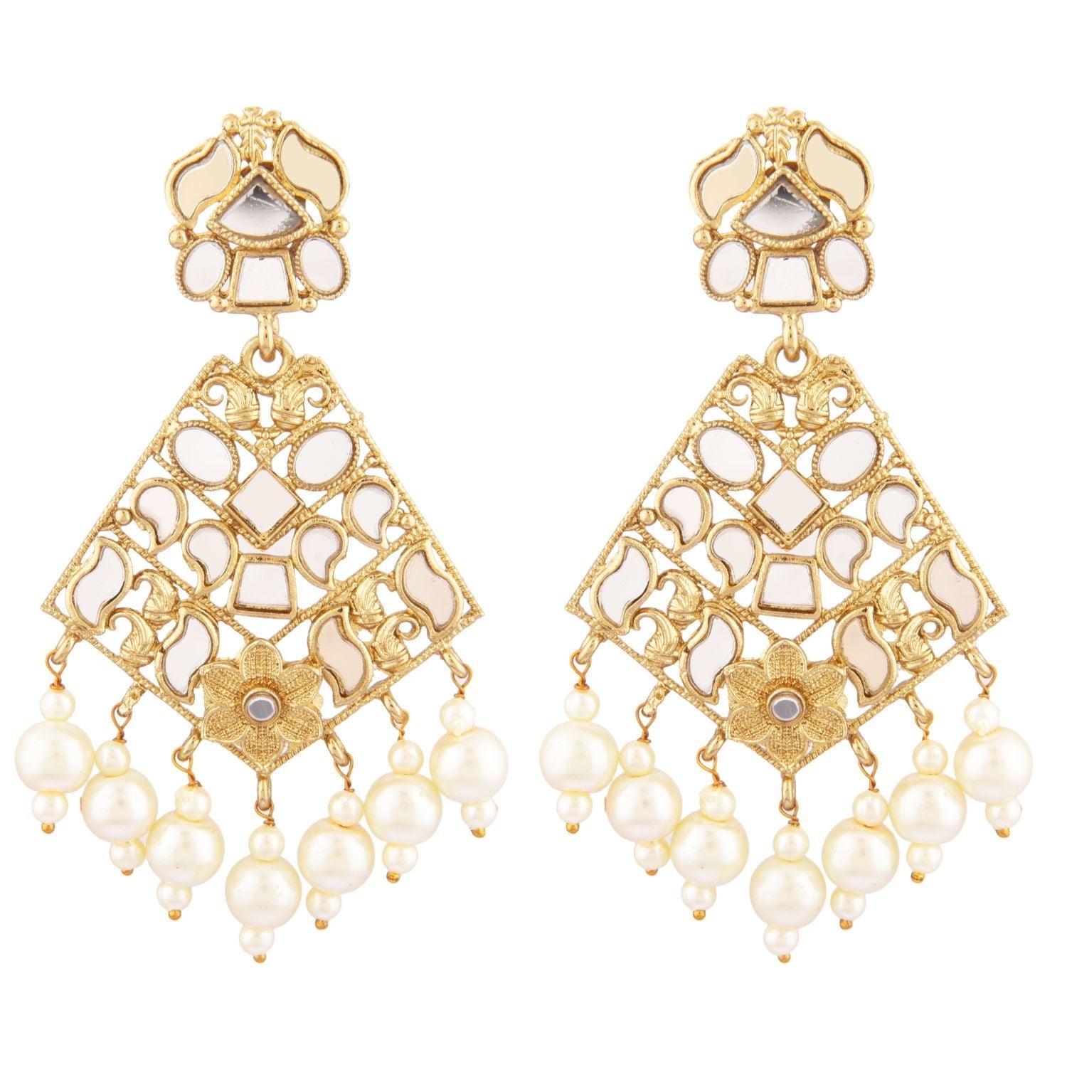 Efulgenz Crystal Earrings CZ Rhinestone Boho Dangle Statement Earring Set for Women , Green