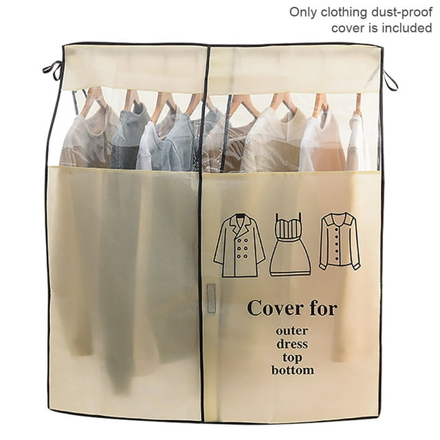 Moyic - Bolsa para colgar ropa, armario, abrigo, bolsa de almacenamiento, organizador con transparente Cubiertas para muebles de jardín beige Moyic HA004012-02