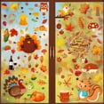 thumbnail image 6 of 6 Pcs Thanksgiving Window Clings,Fall Maple Leaf Turkey Decor,Static Stickers for Glass Doors,Home Party Thanksgiving Decorations,Orange PVC Reusable Holiday Decals, 6 of 6