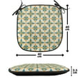 thumbnail image 4 of Geometric Chair Seating Cushion, Abstract Geometric Origami Pattern Vintage Illustration Retro Style Print, Soft Seat Pads for Office with Anti-slip Backing, 16"x16", Orange Teal Cream, by Ambesonne, 4 of 7