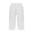 thumbnail image 5 of Hpapadks Women's Pants Summer Solid Loose Side Slit Knee Length Shorts with Pockets Womens Slacks White XL, 5 of 5