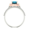 thumbnail image 4 of Clara Pucci 14K White/Rose Gold Round Cut 1Ct Simulated Turquoise Engagement Ring + Matching Band - Luxury Box Included, 4 of 7
