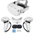 thumbnail image 1 of Silicone Protective Cover Shell Case For Oculus Quest 2 For Quest2 VR Headset Head Face Cover Eye Pad Handle Grip VR Accessories White, 1 of 6
