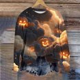 thumbnail image 3 of Uootdi Halloween Womens Sweatshirt Crew Neck Halloween Theme Graphic Pullover Tops Loose Fit Holiday Party Soft Tops for Women Gift, 3 of 5