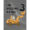 thumbnail image 2 of Bulldozer Digging Being 3 Shirt Three Year Old Gifts for Boys Construction 3rd Birthday Toddler Kids Raglan T-Shirt 3T Red, 2 of 5